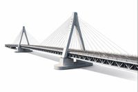 Puente Peatonal de Suspensión Pesada de Acero (Puente de Estructura de Acero) Servicios de Soldadura, Doblado y Corte APICON, Grado Q345/Q235, Estándar AiSi