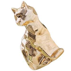 รูปปั้นแมวสีทองทำด้วยมือทำจากโลหะรูปปั้นจิ้งจอกอลูมิเนียมหล่อรูปปั้นตกแต่งบ้าน - Product Image 6
