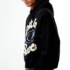 Venta al por mayor de Sudadera con capucha de gran tamaño Hombres de peso pesado Logotipo personalizado Cropped Boxy Fit Streetwear Pullover - Product Image 5