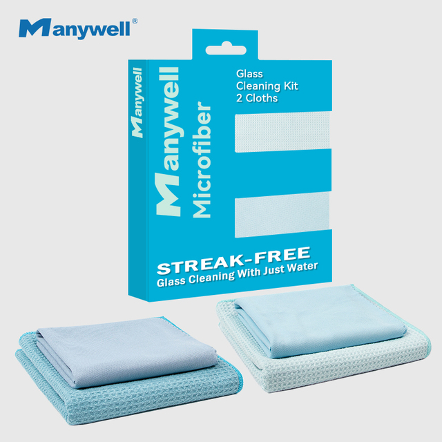 Reusable Window Cleaning Cloth Kit with Just Water Scratch-free Glass & Mirror Cloth Quick-dry Microfiber Towel Kits