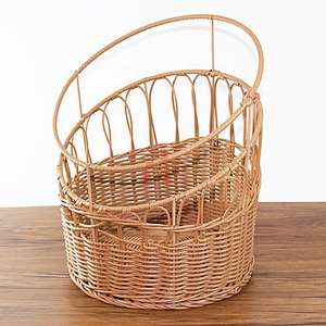 Cesta de Pan Moderna y Ecológica de Mimbre Tejido Circular, Cesta de Almacenamiento Hecha a Mano para Baguette y Otros Alimentos - Product Image 1