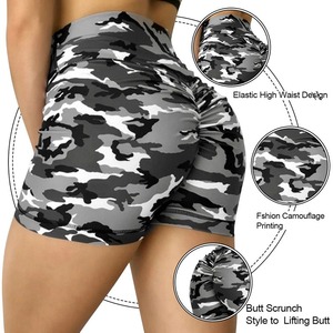 Vêtements de sport taille haute personnalisés pour femmes Short de sport respirant sans couture Yoga Biker Booty Workout Scrunch Bum Tissu Logo Élastique - Product Image 6