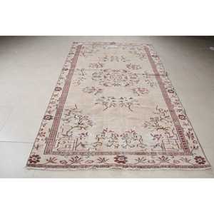 2.9x11.4 ft Turkish Rug, Vintage Rug, <b>Red</b> Floral <b>Wool</b> Rug - Product Image 3