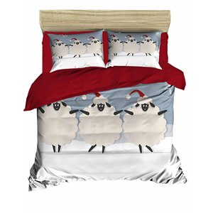 Ensemble de housse de couette double à imprimé numérique de Noël classique et festif, 200x220cm, literie en coton Ranforce pour la maison, ensemble 3 pièces - Product Image 4