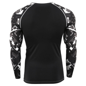 <b>Men</b> <b>Long</b> <b>Sleeve</b> Compression Shirt Camo Gym Base Layer <b>Top</b> Tight Fit Training <b>Running</b> Fitness Sportswear Rash Guard Tee - Product Image 2