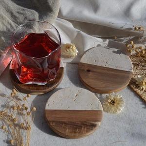 Dessous de verre en bois et résine en bois pour les sous-verres de boissons à domicile Produits artisanaux - Product Image 3