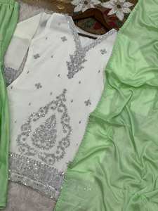 Nueva colección tradicional pakistaní lista para usar con lentejuelas bordadas Work Top-Sharara con Dupatta para fiestas - Product Image 5