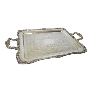 Bandeja de Metal decorativa creativa para comedor de boda, mesa de café y Hotel, estampado con forma rectangular recubierta de plata, novedad - Product Image 1