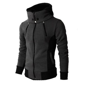 Zipper Men Jackets Autumn Winter Casual Fleece Coats Bomber Jacket <b>Scarf</b> Collar Fashion Hooded Male Outwear Slim Fit Hoody - Product Image 6
