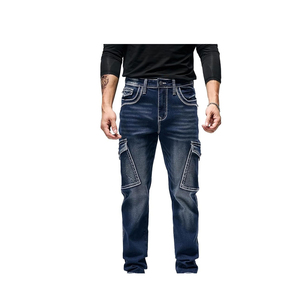 Servicio OEM, Pantalones Vaqueros de Mezclilla para Hombre Más Vendidos, Fabricados en Fábrica, Nuevo Estilo Casual Urbano, Bordados, Transpirables, a Precio Económico - Product Image 3
