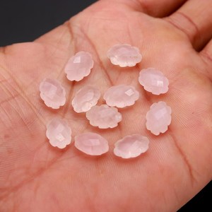 Cuentas de Cuarzo Rosa Facetadas en Forma de Nube, Dijes de Piedras Preciosas Talladas Naturales de 12 mm - Product Image 4