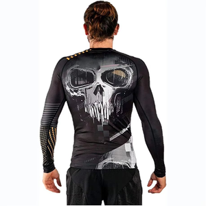 Unisex Compression MMA Rash Guard with Sublimation <b>Printing</b> Custom Logo Plain Pattern Short Sleeve Fabric OEM Design - Product Image 2