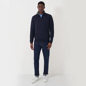 Sudadera con media cremallera azul marino para hombre personalizada Cremallera de cuarto liso de la mejor calidad con logotipo Tallas de invierno diseñadas - Product Image 2