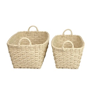 Juego de 2 Cestas Rectangulares de Ratán para Estantes, Cesta de Almacenamiento Hecha a Mano, Venta al por Mayor, Ecológica, Hecha en Vietnam - Product Image 1