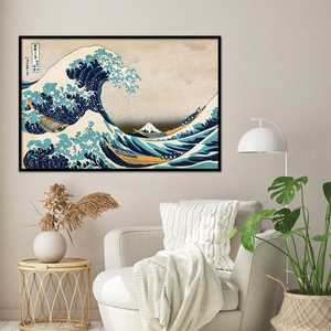Póster Enmarcado Estilo Art Deco de la Gran Ola de Kanagawa de Katsushika Hokusai para Colgar en la Pared - Product Image 3