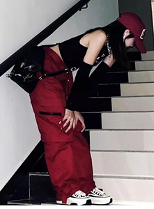 พลร่มกางเกงกีฬาขากว้างแบบลำลองเอวต่ำเอวต่ำเอวต่ำสไตล์ลำลองสำหรับเด็กผู้หญิงใส่ทำงานก่อนฤดูใบไม้ร่วง - Product Image 6