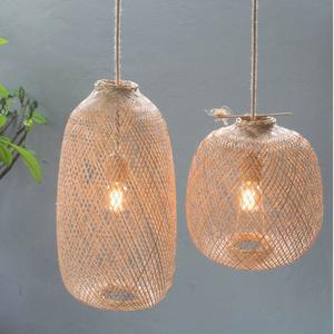 โคมไฟระย้าหวายจากไม้ไผ่แบบมินิมอลลิสต์โคมไฟที่คลุมและเฉดสีแบบทอที่สวยงาม - Product Image 3