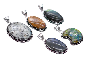 Nouveau Vintage 5 pièces femmes mode colliers mélanger pierres précieuses pendentifs laiton thème chrétien tendance mélange Lot emballé en vrac PP 24 - Product Image 3