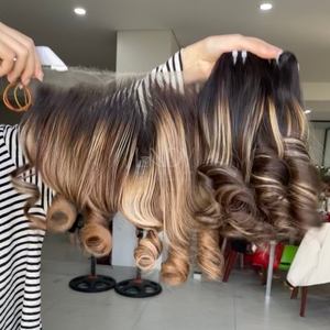 Cheveux vierges de haute qualité, mèches ombrées, couleur rebondissante, avec frontal et mèches pour faire des perruques - Product Image 5