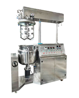 Homogénéisateur sous vide 30L, mélangeur émulsifiant, levage hydraulique, chauffage par enveloppe pour la production de cosmétiques, onguents et gels