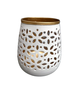 Bougeoir en fer à patine grise en métal pour décoration intérieure faite à la main personnalisée - Product Image 5