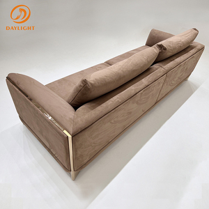 Set di <span class=keywords><strong>Divani</strong></span> di Alta Qualità Molto Confortevoli, Arredamento di Lusso Moderno in Tessuto Vellutato Blu Scuro - Product Image 3