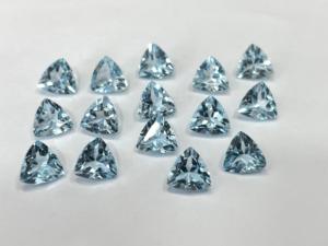 Topaze bleue ciel naturelle 7mm forme billion à facettes de qualité supérieure-Topaze bleu ciel en vrac - Product Image 4