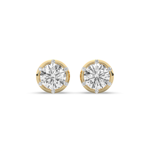 Pendientes de Diamantes Redondos de Laboratorio de 3.10 Quilates, Oro de 14K, Proveedor de Joyería al por Mayor B2B, Joyería de Lujo Única, Ligera y Sostenible de Fábrica - Product Image 6