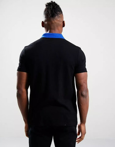 Malla de algodón suave de manga corta para hombre personalizada para Polo, camiseta de golf transpirable, logotipo bordado, material de algodón de punto sólido - Product Image 3