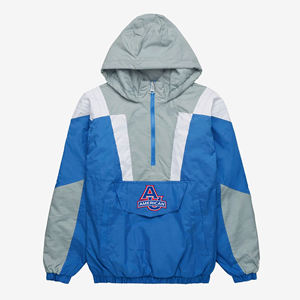 Hot Selling Unisex Vintage 90s American Starter Style Windbreaker Custom Embroidered Half-Zip Pullover Lightweight <b>Jacket</b> <b>Men</b> - Product Image 1