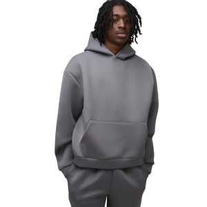 Conjunto de Sudadera con capucha y pantalones grises de gran tamaño para hombre OEM 470GSM Heavy Fleece Custom Streetwear Chándal de dos piezas al por mayor Fabricante - Product Image 3