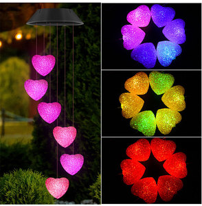 Carillon solaire LED à suspendre en forme d'oiseau colibri en ciment, fait main, pour décoration de <span class=keywords><strong>jardin</strong></span> extérieur - Product Image 1