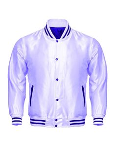 Chaquetas universitarias de poliéster satinado fino personalizadas al por mayor, bombardero recortado de estilo callejero para invierno - Product Image 2