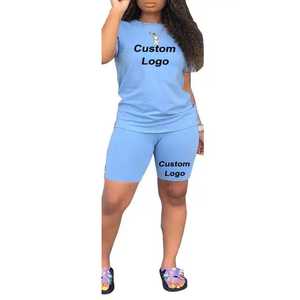 2023 Promotion Solid Biker Joggers Crop Tank Top Skinny Short Pants Set Women Summer Sleeveless 2-Piece Spandex/Polyester - Product Image 2