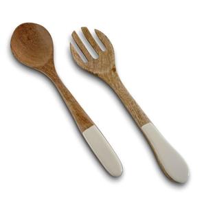 Diferentes tipos de cucharas Mango Madera Ensalada Servidores Juego de 2 SERVIDOR DE ENSALADA DE MADERA JUEGO DE 2 HECHO A MANO ÚNICO KETCHENWAR - Product Image 4