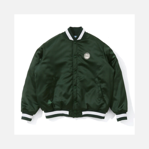 Chaquetas universitarias de talla grande con bordado personalizado de la mejor calidad, chaquetas universitarias de cuero PU con mangas completas, soporte de bombardero verde para invierno Letterman - Product Image 1