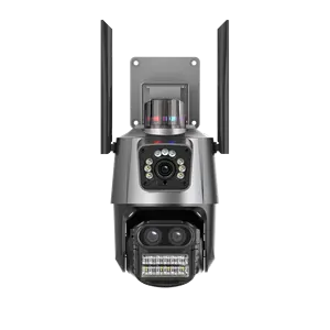 كاميرا IP أمان واي فاي بعدسة مزدوجة لون رؤية ليلية 4MP 2K 8X تكبير رقمي IP66 كاميرا مراقبة خارجية