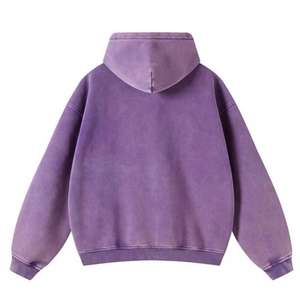 Sweat-shirts pour hommes surdimensionnés personnalisés, délavés à l'acide, usés, vintage, déchirés, brodés, avec des strass, design lourd pour l'hiver, 100% - Product Image 6