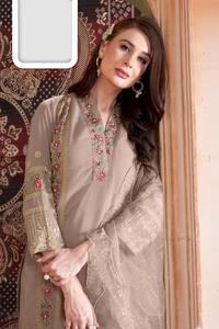 Nouvelle broderie lourde avec perles belle soie Salwar Kameez avec pantalon droit enseignable et fantaisie Dupatta - Product Image 2