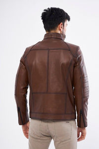 Chaquetas de Cuero para Hombre, Estilo Popular de Otoño, Chaqueta de Cuero para Hombre al por Mayor, Chaqueta de Cuero PU con Cremallera Moderna y Genial para Hombre - Product Image 4