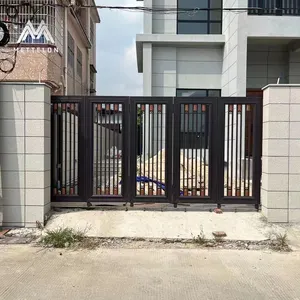 Cancello da giardino in alluminio personalizzato fabbricato in cina con funzione retrattile automatica cancelli in alluminio per vialetto doppio battente per le case