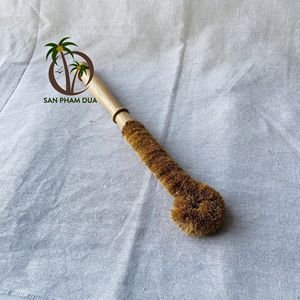 Cepillo de limpieza de fibra de coco NATURAL de VIETNAM, estropajo ecológico, estropajo BIODEGRADABLE con mango de cocina - Product Image 6