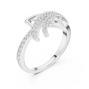 Anillo de Oro Blanco de 14K con Diamante Redondo Cultivado en Laboratorio para Mujer |   Ropa de Oficina |   Diamante Cultivado Nuevo - Product Image 3