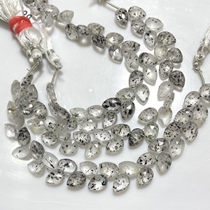 Quartz à pois perles de briolette en forme de poire et de feuille perles de pierres précieuses naturelles pour la fabrication de bijoux - Product Image 5