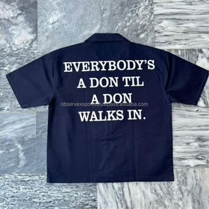 Conjuntos de Algodón con Logotipo Personalizado para Hombre, Camisa de Manga Corta y Pantalones Cortos, Ropa de Playa Sólida, Traje Casual de Dos Piezas, Corte Ajustado - Product Image 3