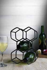 Premium steel finished Colour 11.5''H X8''W X7.5''D Stackable Metal <b>Wine</b> <b>Rack</b> for Home Use - Product Image 3