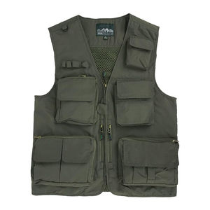 Gilet surdimensionné pour homme en coton personnalisé, style journaliste de la jungle, chasse, appareil photo, avec plusieurs poches pour un usage décontracté en hiver - Product Image 1