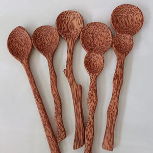 Cuillère à noix de coco en bois en forme de brindille d'usine 17cm de longueur pour servir des ustensiles de cuisine vaisselle ustensiles pour les fêtes à la maison mariages - Product Image 1