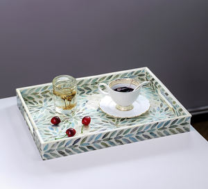 Plateau d'incrustation de nacre du Vietnam fait à la main plateau de service élégant et durable écologique pour les intérieurs de maison d'hôtel-SM2014 - Product Image 4