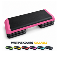 Plateforme de step réglable en PE de 110 cm avec marches amovibles et surface texturée antidérapante, modèle PFASP01